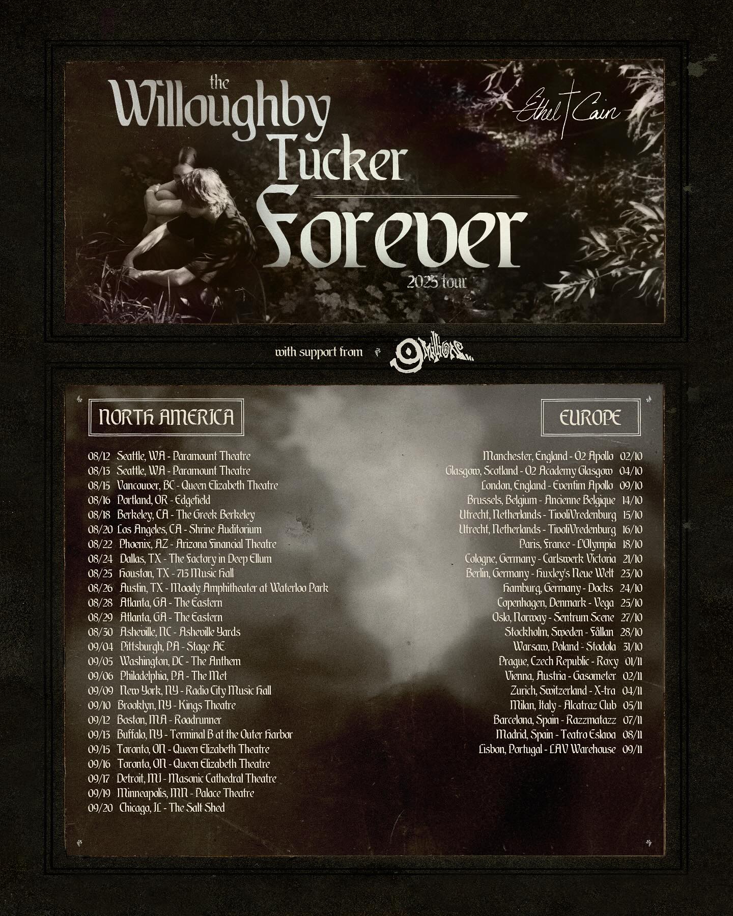 Ethel Cain The Willoughby Tucker Forever Tour Poster 2025